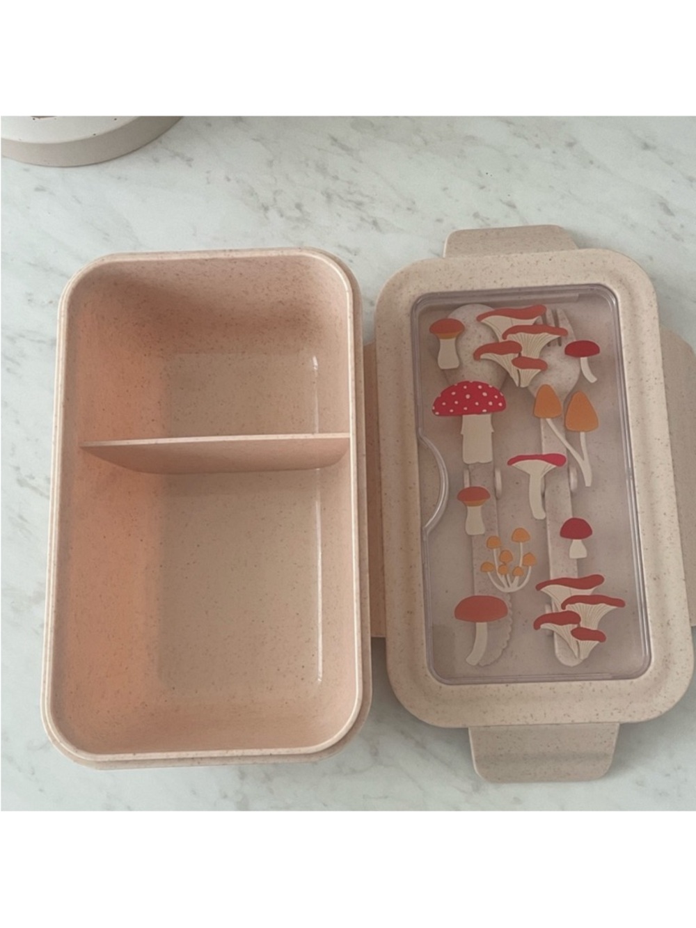 Set of 3 Mushroom 🍄 Print Tumbler with Red Lid, Tupperware and sponge. - Picture 4 of 14